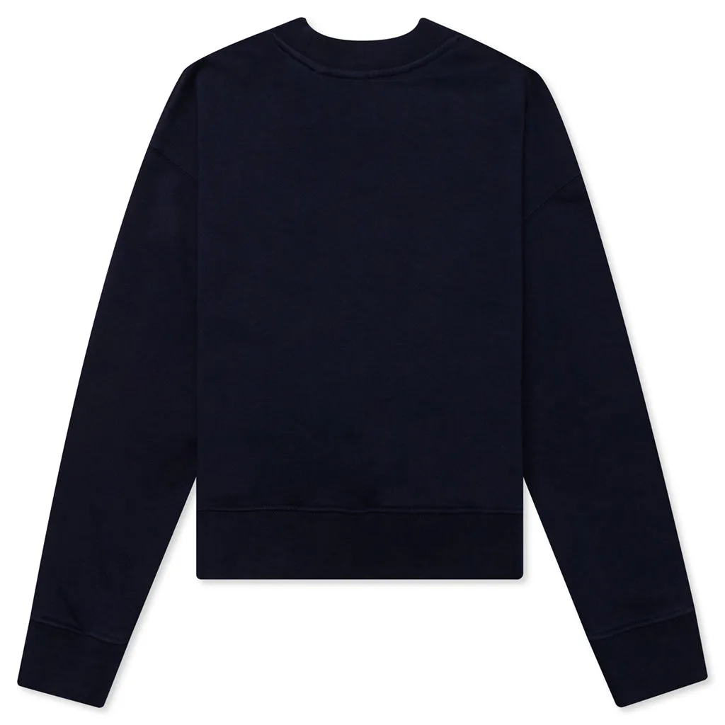 Kid's Classic Curved Logo Crewneck - Navy Blue