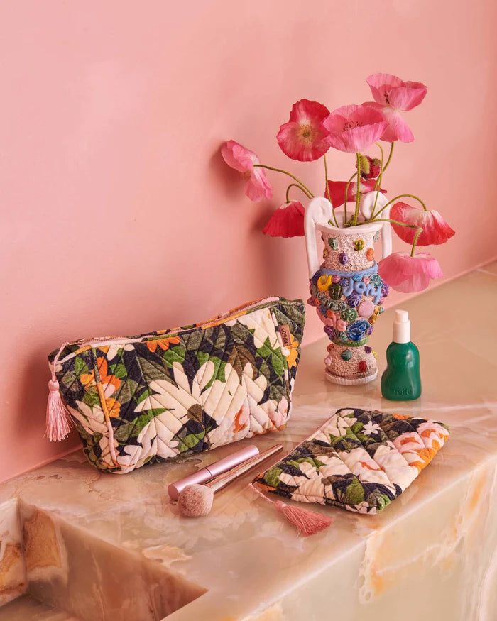 Kip & Co Velvet Cosmetics Purse - Dreamy Floral