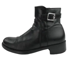 La Canadienne Shelby Black Leather Waterproof Buckle Strap Boots Booties 6.5