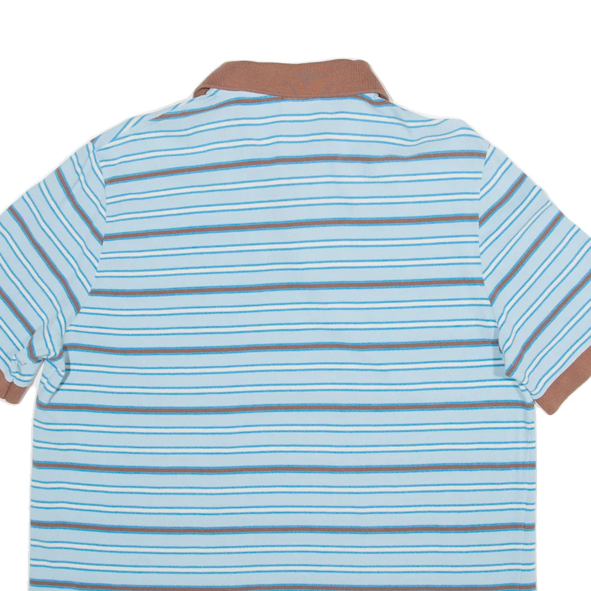 LACOSTE Mens Polo Shirt Blue Striped XL