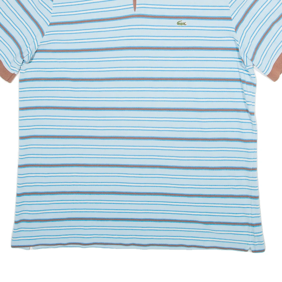 LACOSTE Mens Polo Shirt Blue Striped XL