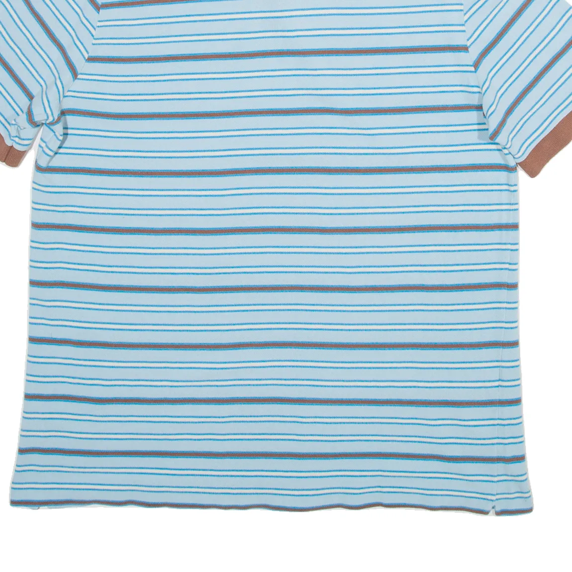 LACOSTE Mens Polo Shirt Blue Striped XL