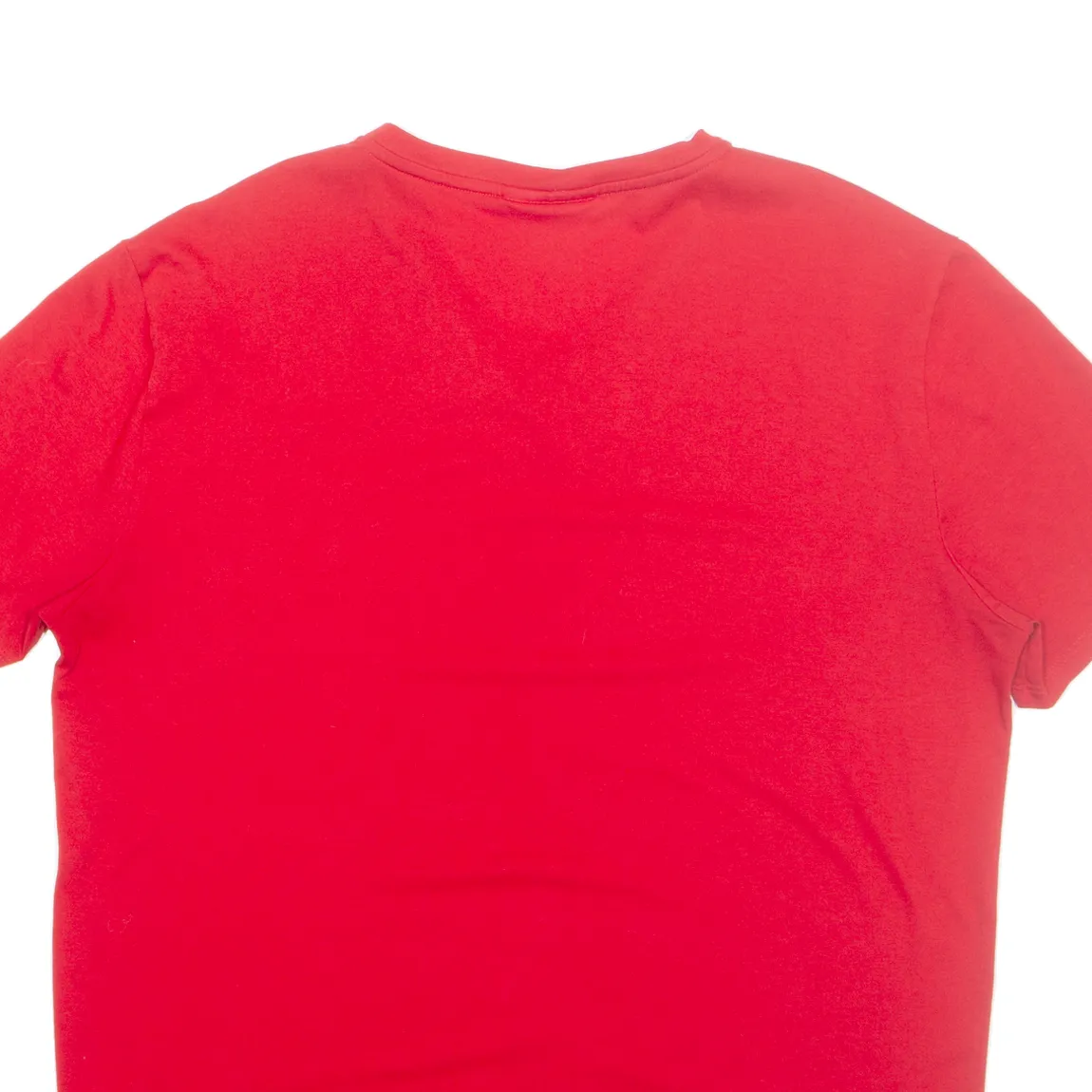 LACOSTE Mens T-Shirt Red V-Neck L