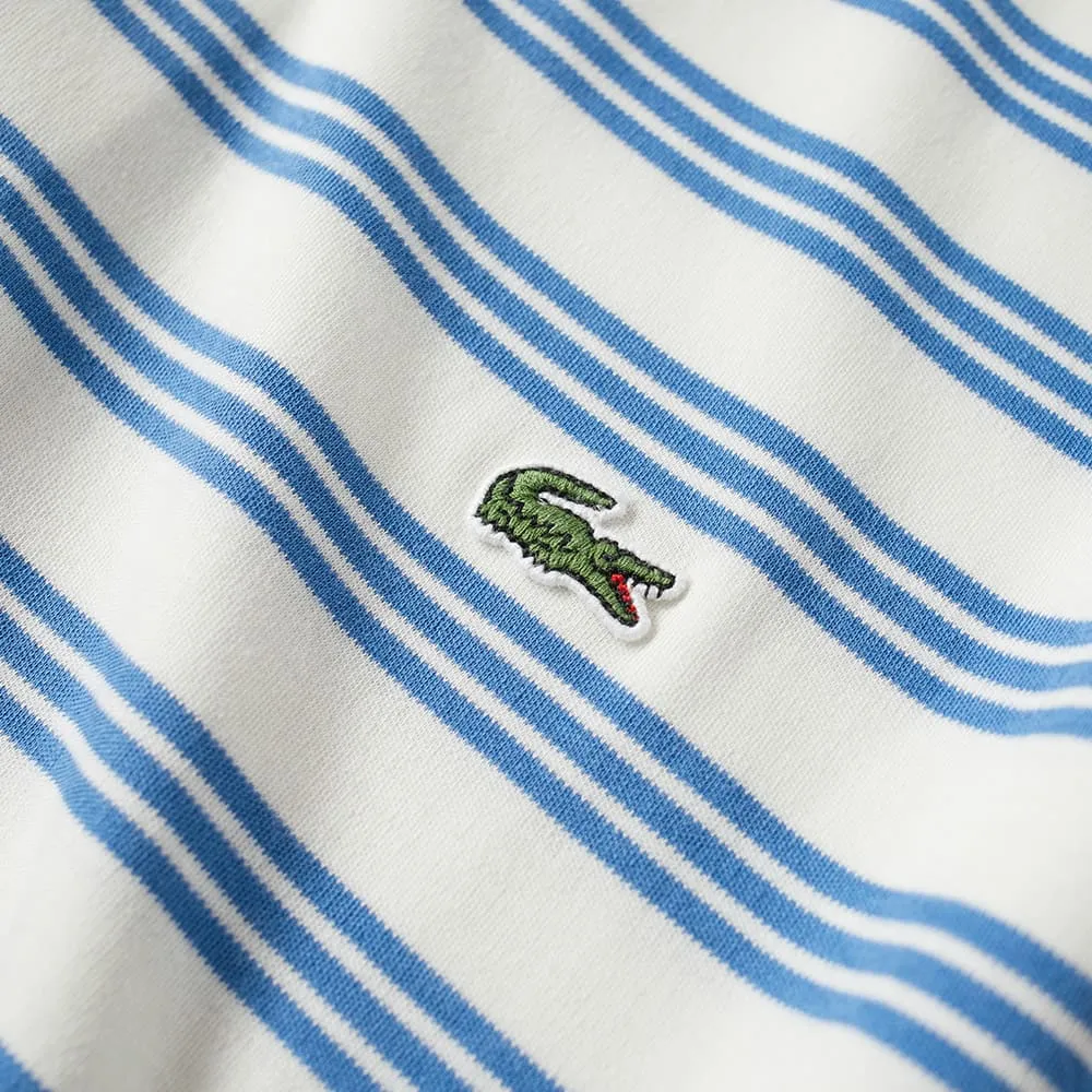 Lacoste Stripe Jersey PoloWhite & Blue