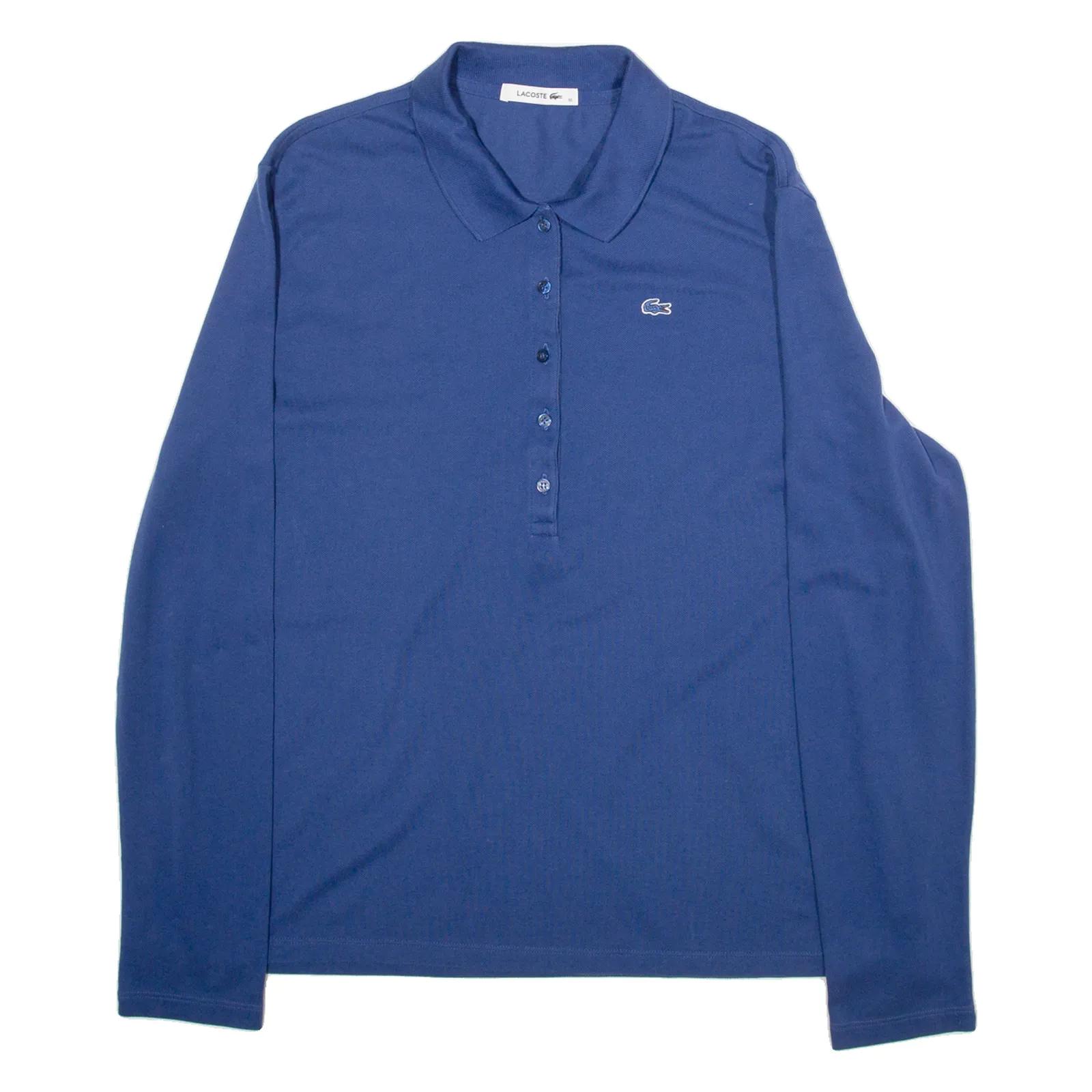 LACOSTE Womens Polo Shirt Blue Long Sleeve XL