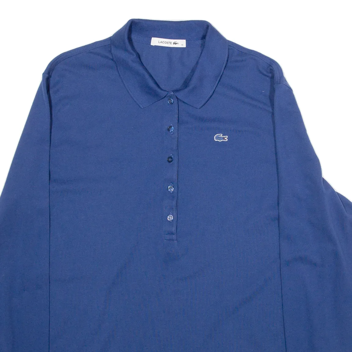 LACOSTE Womens Polo Shirt Blue Long Sleeve XL