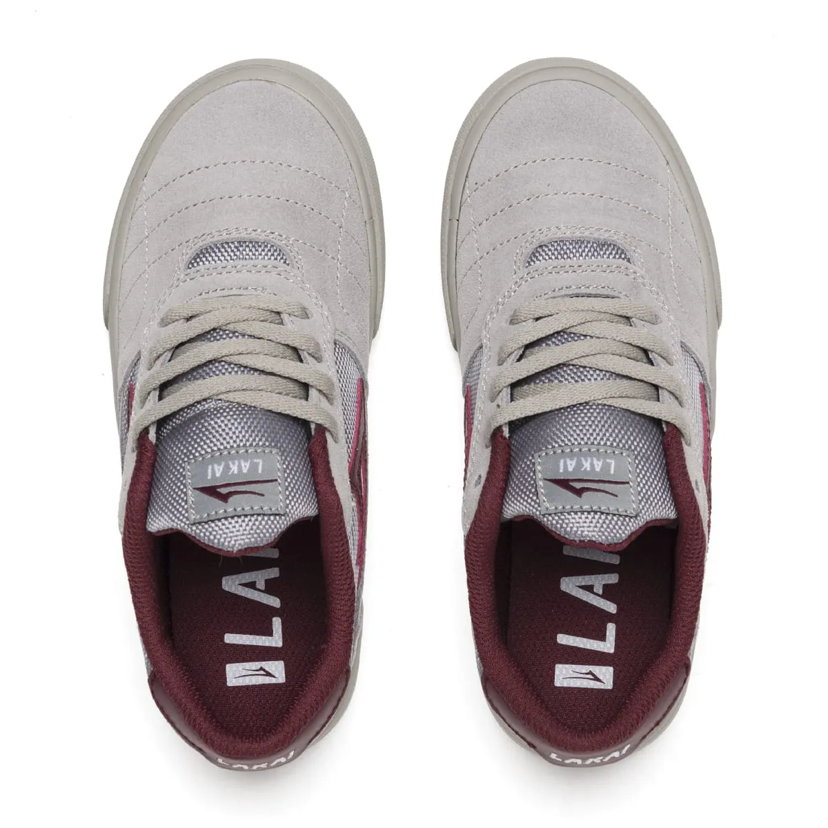 LAKAI CAMBRIDGE KIDS - GREY BURGUNDY