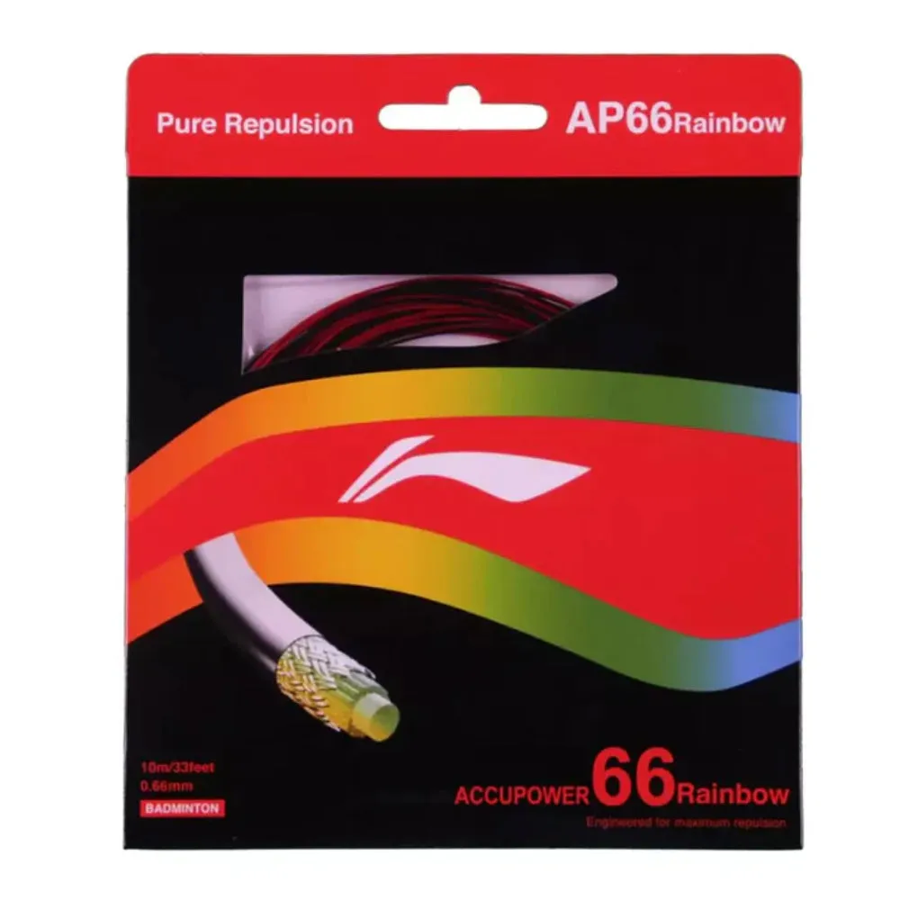 Li-Ning AP66 Rainbow Badminton String (Red/Black)