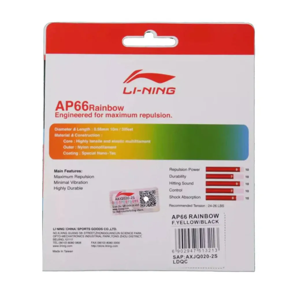 Li-Ning AP66 Rainbow Badminton String (Red/Black)