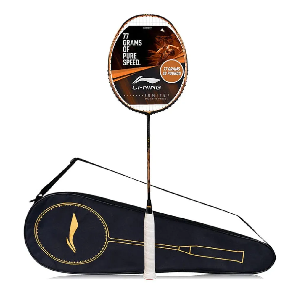 Li-Ning Ignite 7 Strung Badminton Racquet (Black/Gold)