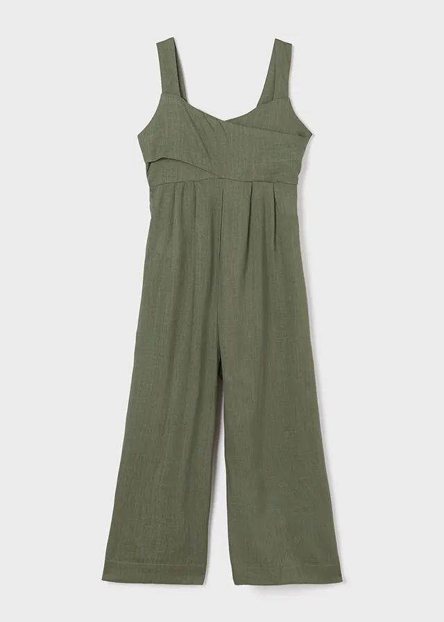 Linen jumpsuit for teen girl - Seaweed