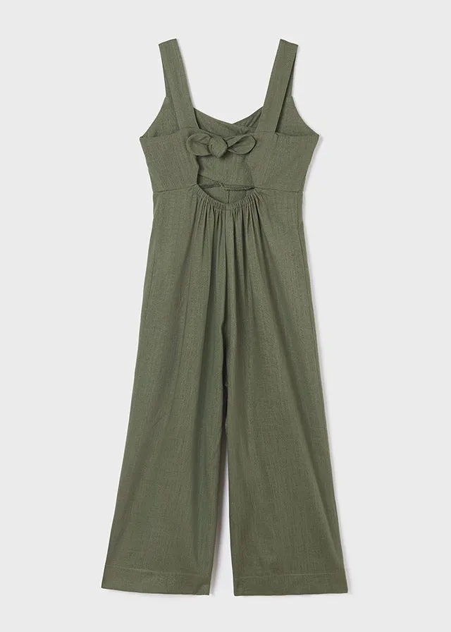 Linen jumpsuit for teen girl - Seaweed