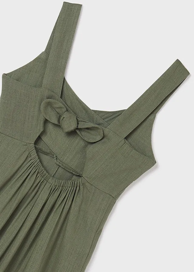 Linen jumpsuit for teen girl - Seaweed