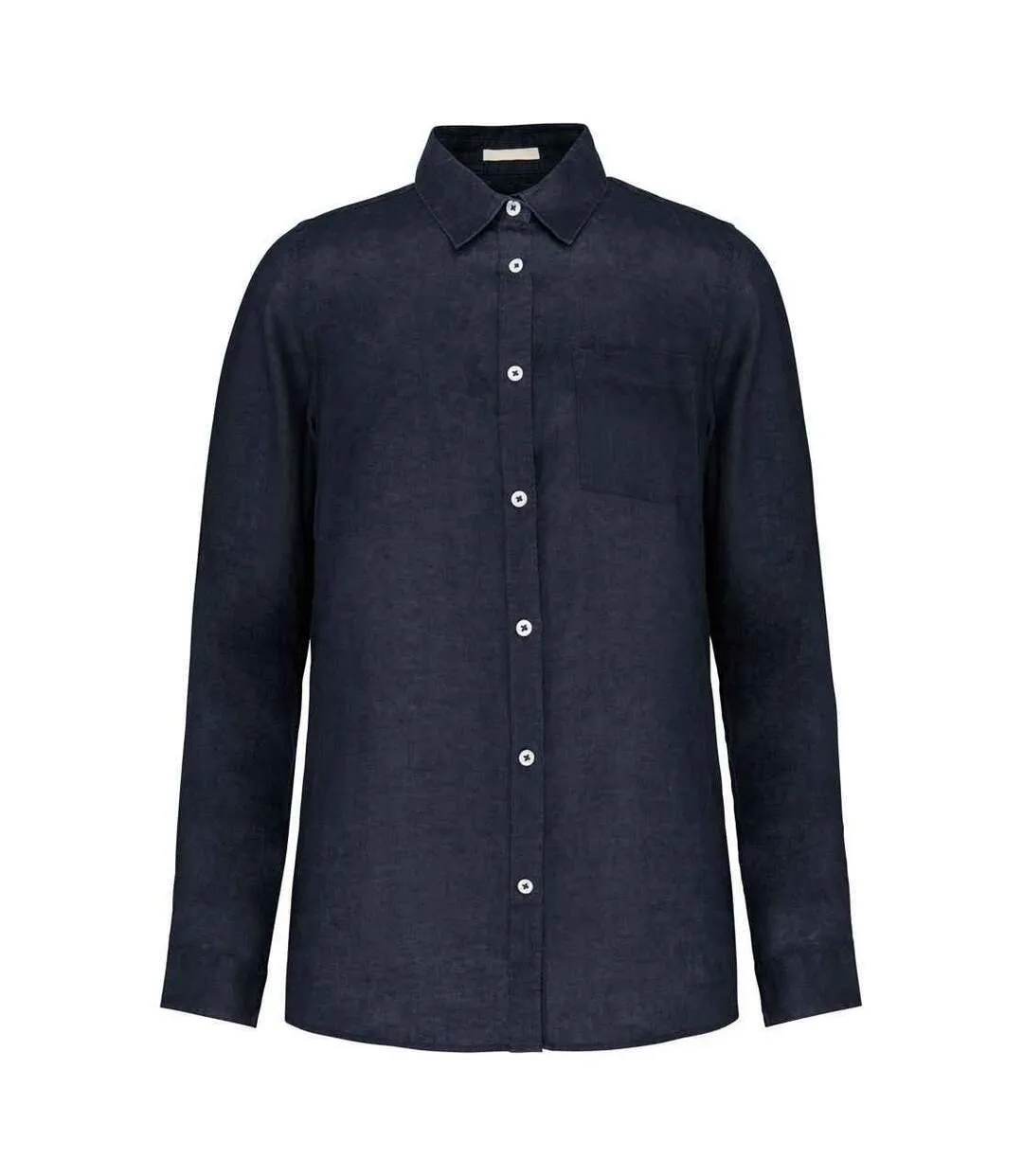 Mens linen long-sleeved shirt navy Native Spirit