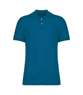 Mens pique polo shirt blue sapphire Native Spirit