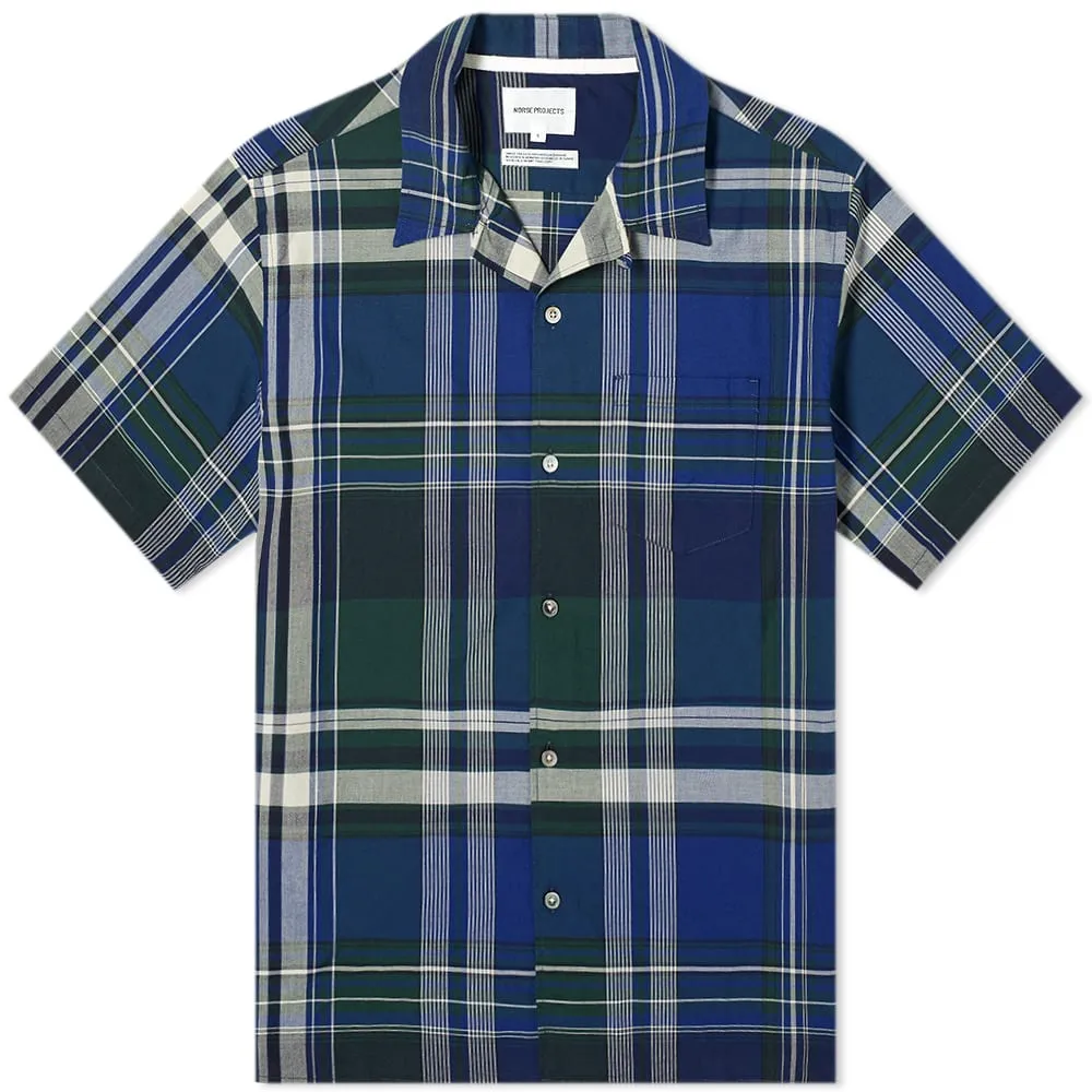 Norse Projects Carsten Madras Vacation ShirtDark Navy