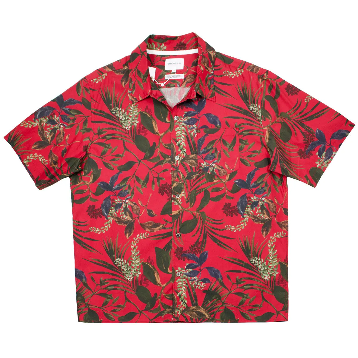 Norse Projects - Carsten Print Hawaiian Shirt - Askja Red