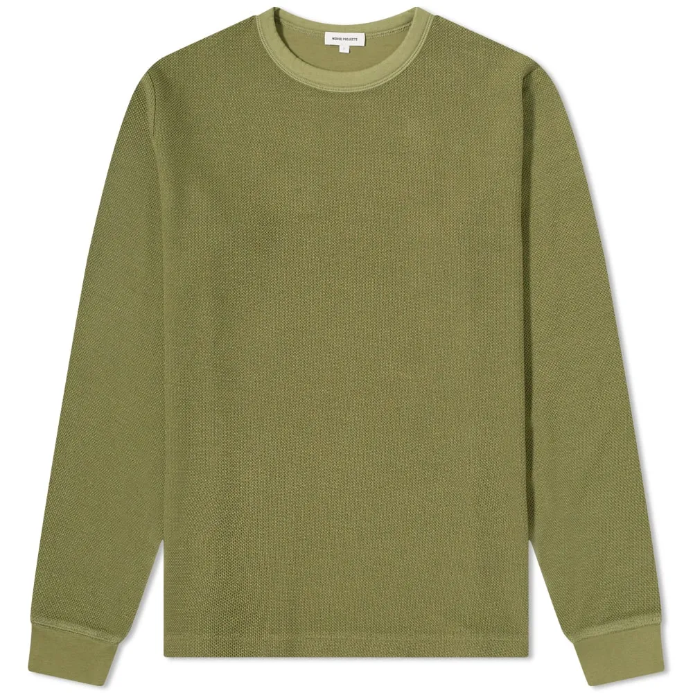 Norse Projects Halfdan Reversed Weave Crew SweatLinden Green