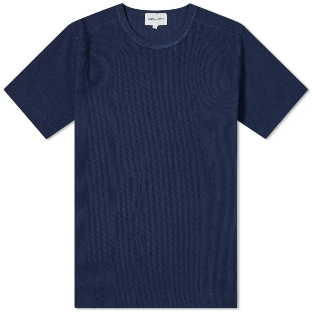 Norse Projects Johannes Compact Waffle T-ShirtNavy