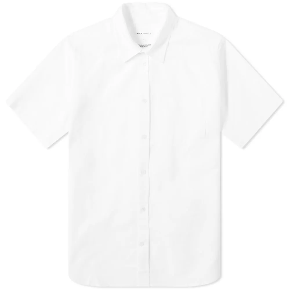 Norse Projects Osvald Oxford Short Sleeve ShirtWhite