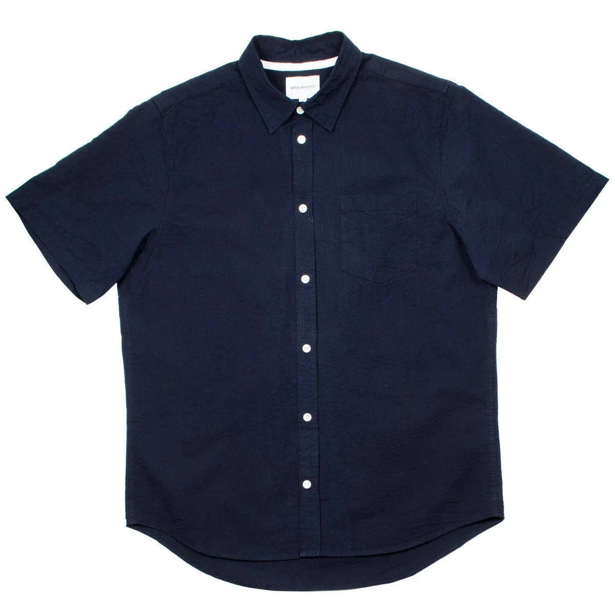 Norse Projects - Osvald Seersucker SS Shirt - Dark Navy