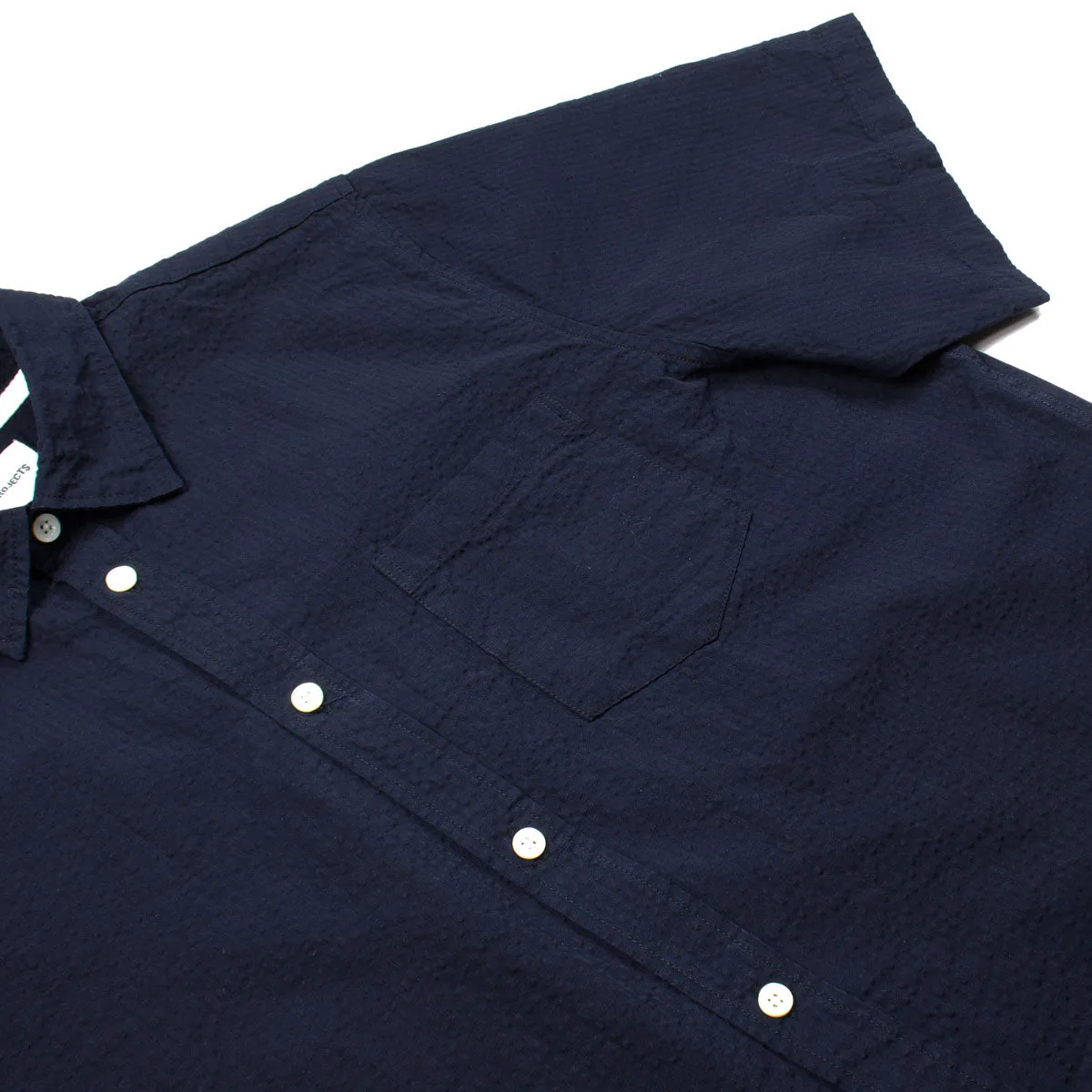 Norse Projects - Osvald Seersucker SS Shirt - Dark Navy