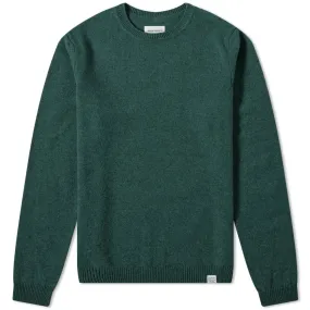 Norse Projects Sigfred Lambswool Crew KnitQuartz Green