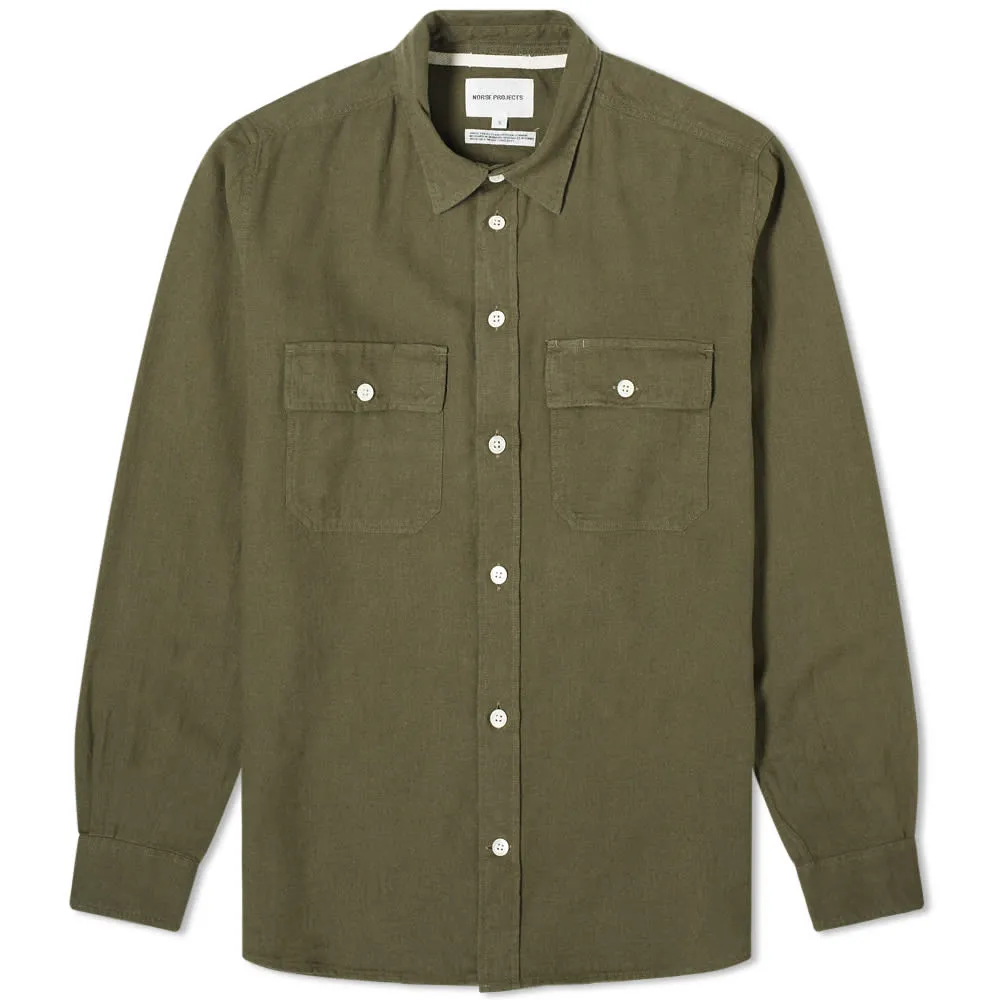 Norse Projects Villads 50/50 Twill ShirtIvy Green