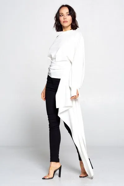 Off White One Balloon Sleeve Cut-Out Top