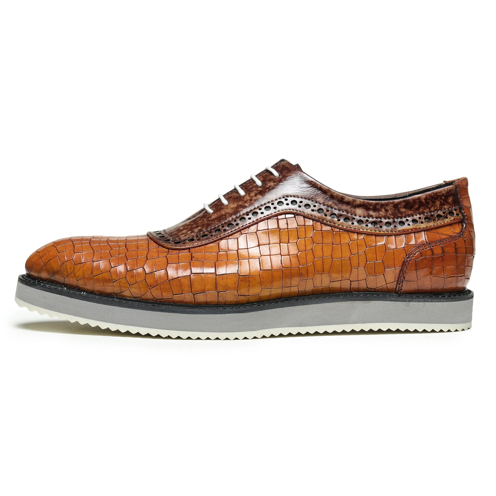 Oxford Sneakers- Croc Tan & Brown