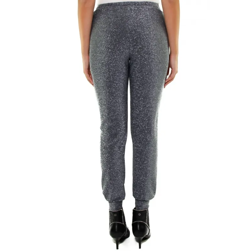 PANTALONE JOGGER IN LUREX, GRIGIO