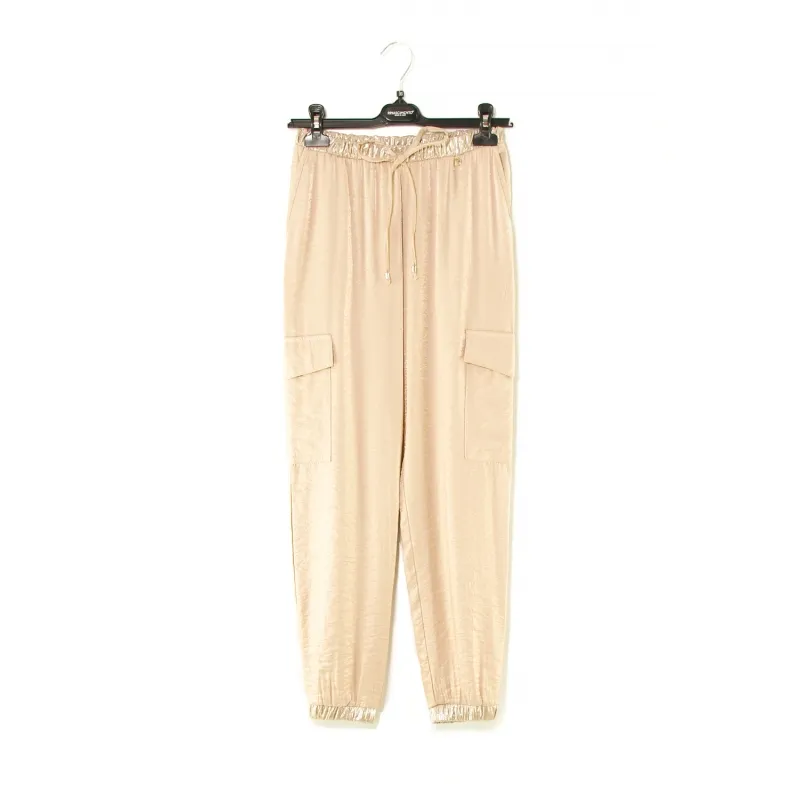 PANTALONE JOGGING CON TASCONI IN RASO, GOLD