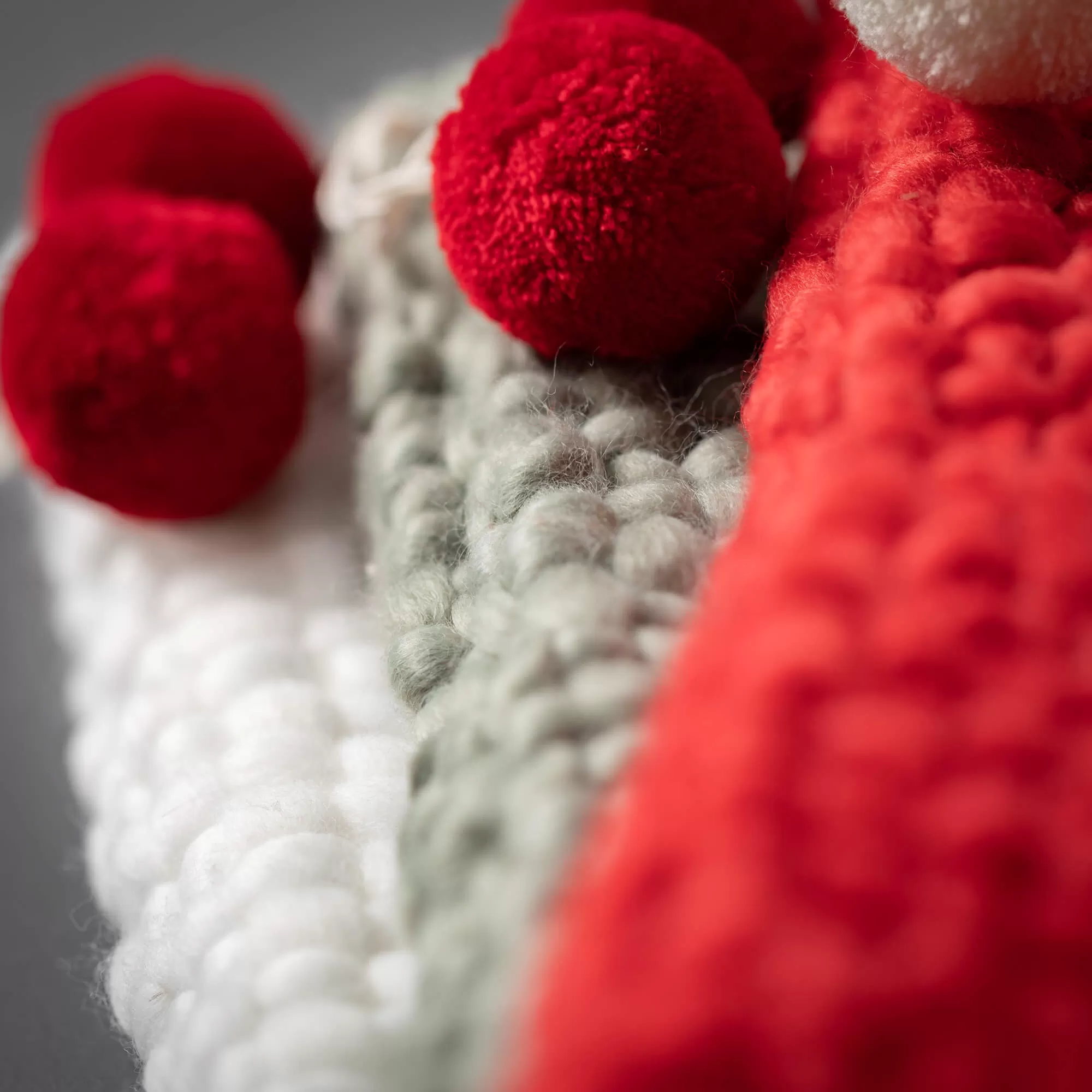 Pom Pom Christmas Stocking Set