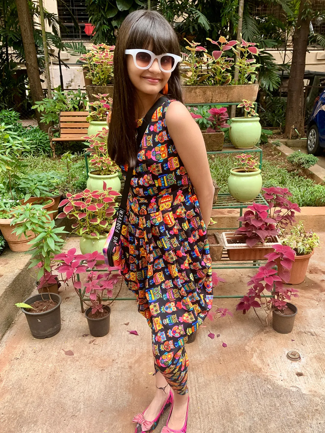 Printed Elasticated Dhoti Jumpsuit for Girls