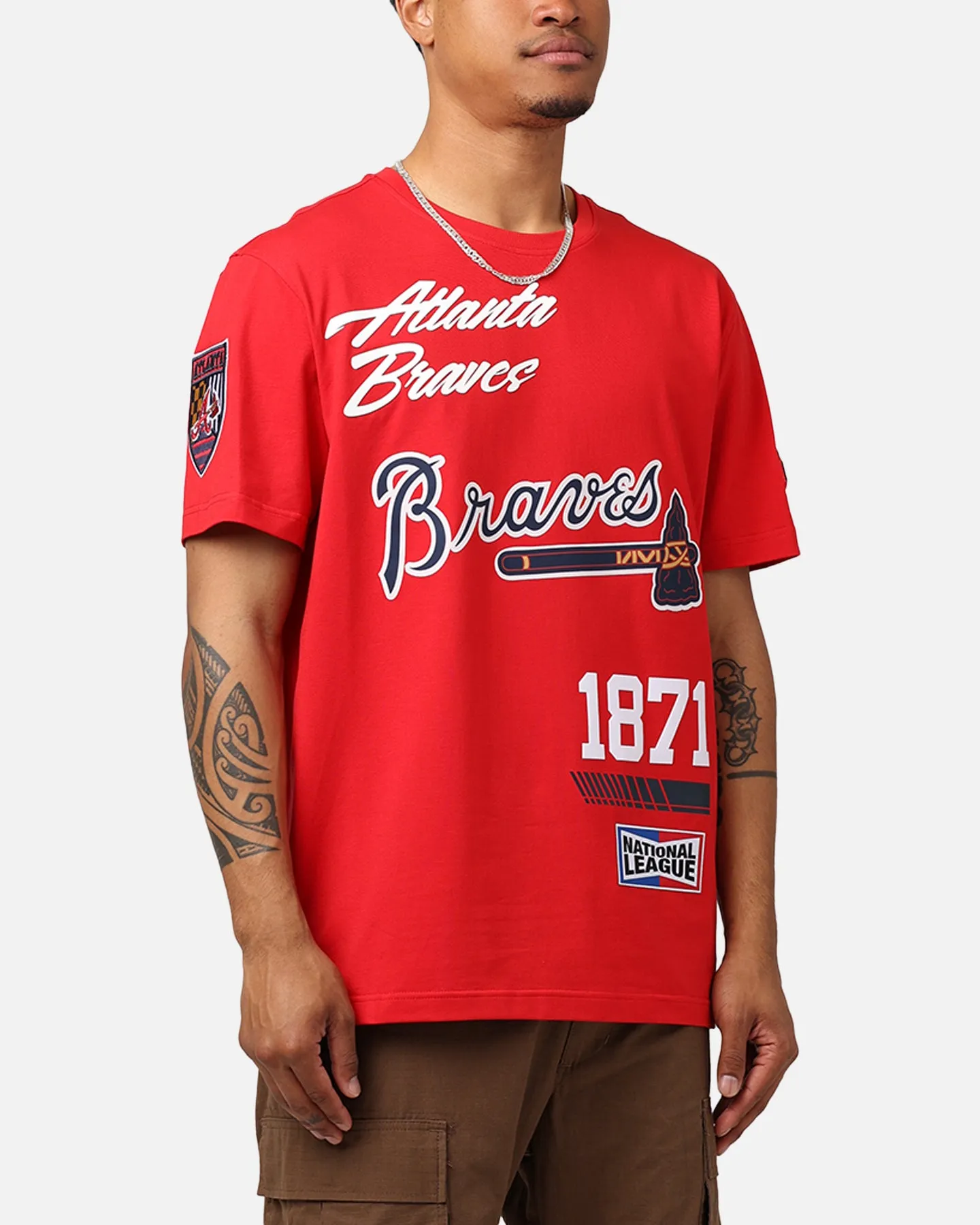 Pro Standard Atlanta Braves Fast Lane SJ T-Shirt Red