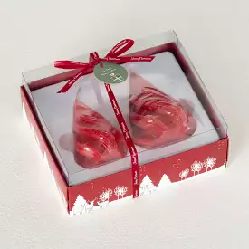 Red Christmas Tree Candle Set