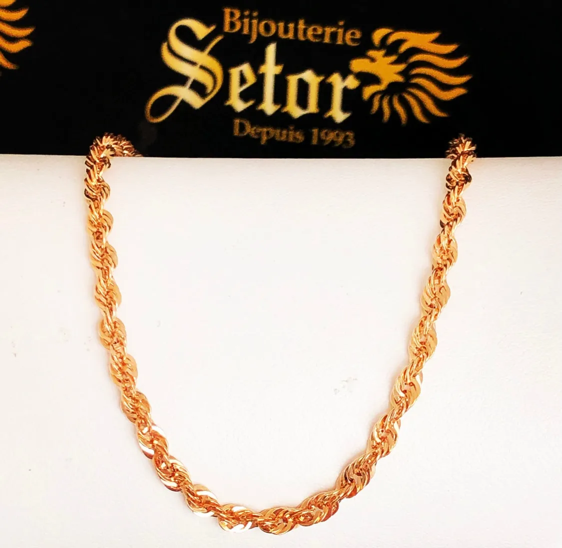 Rose gold rope anklet AC36