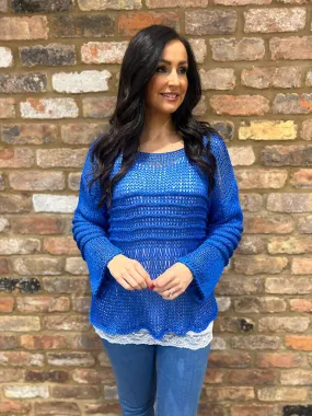 Royal Blue Loose Knit Jumper JoJo