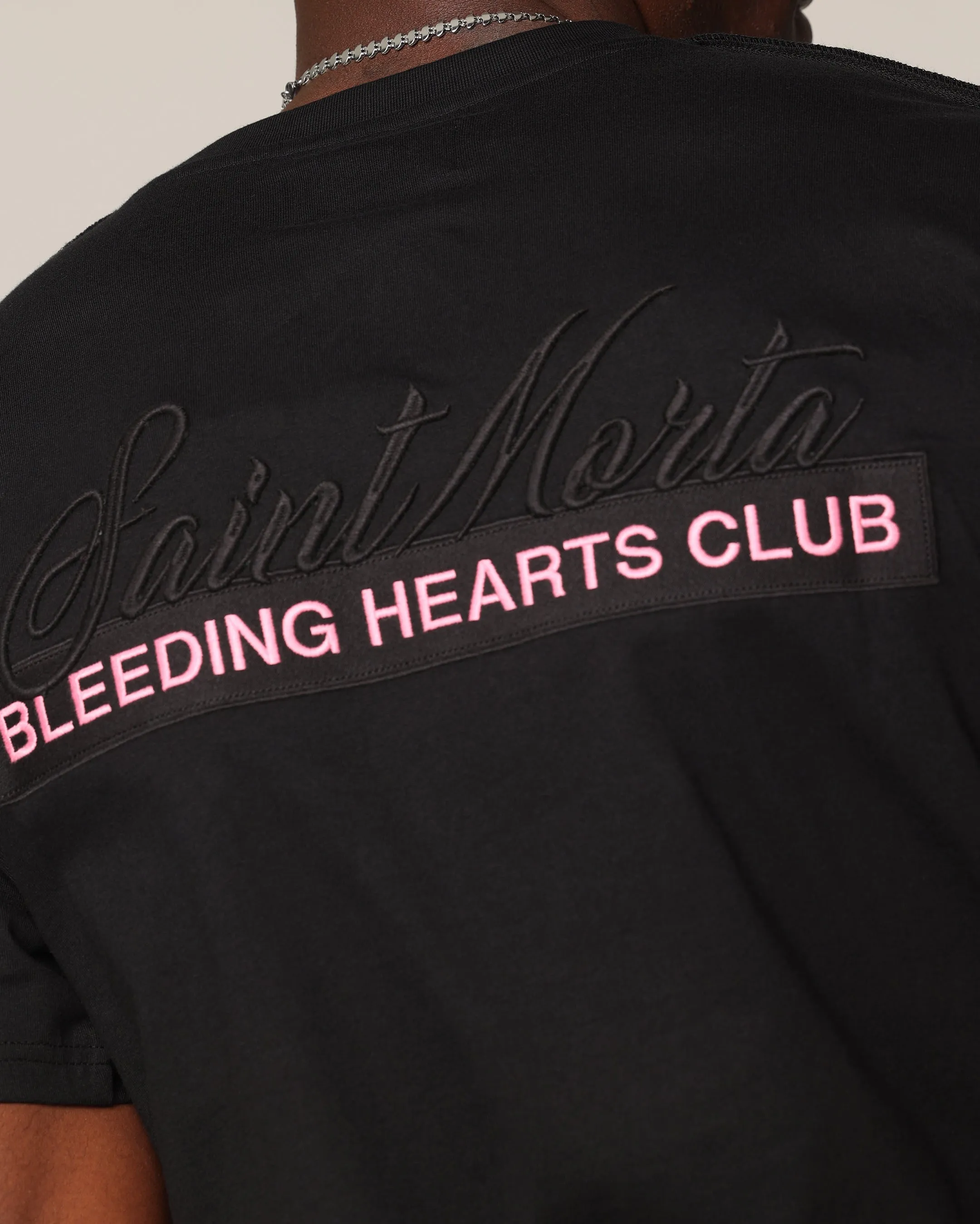 Saint Morta Bleeding Hearts Club Cut T-Shirt Black