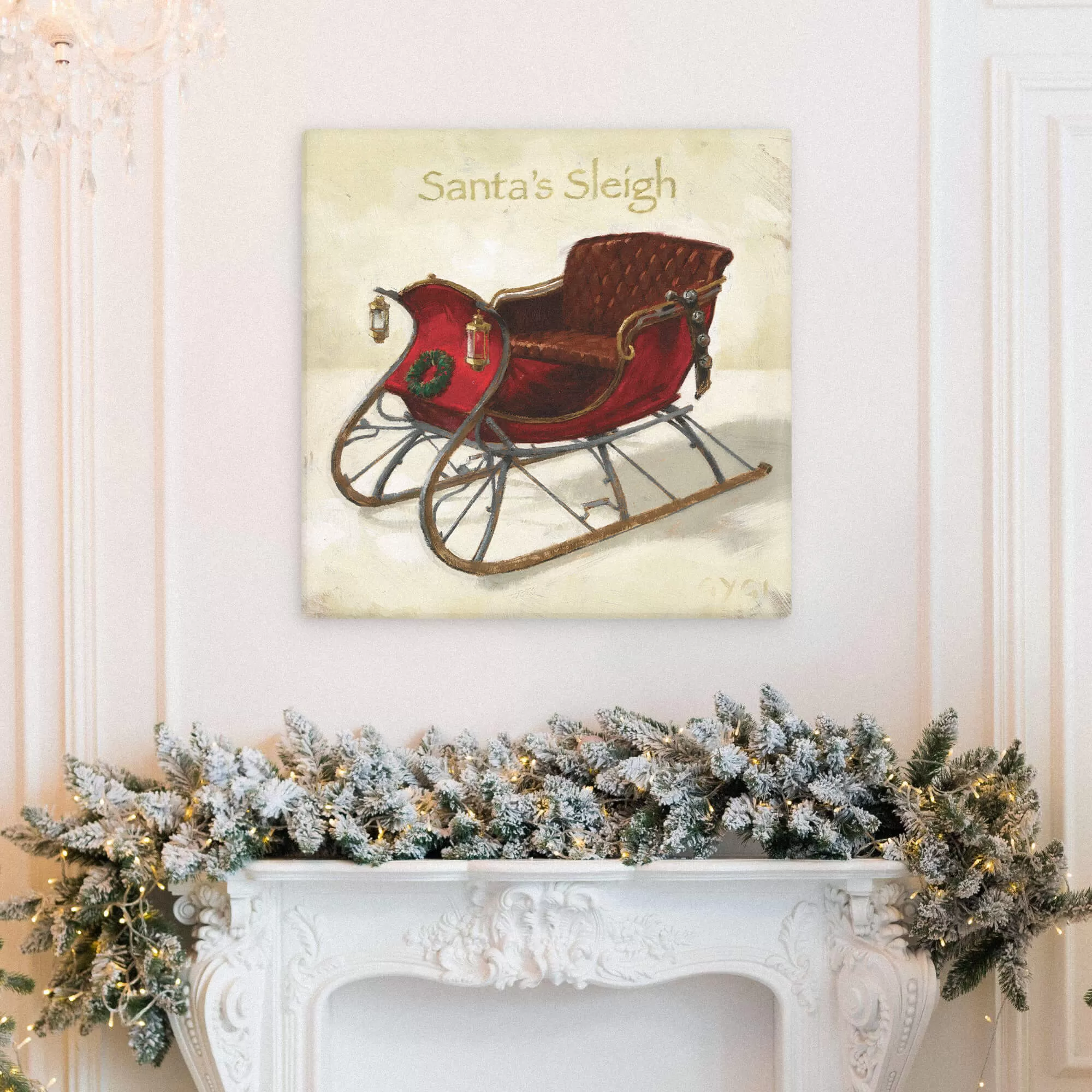 Santa'S Sleigh Giclee Wall Art