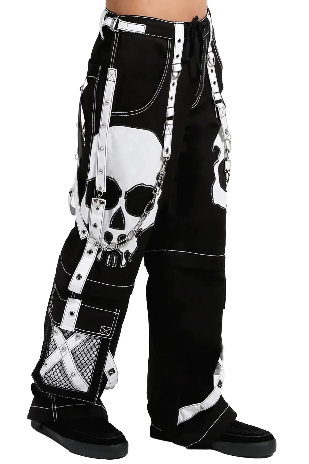 Scare Pant Blk/White BIG Skull