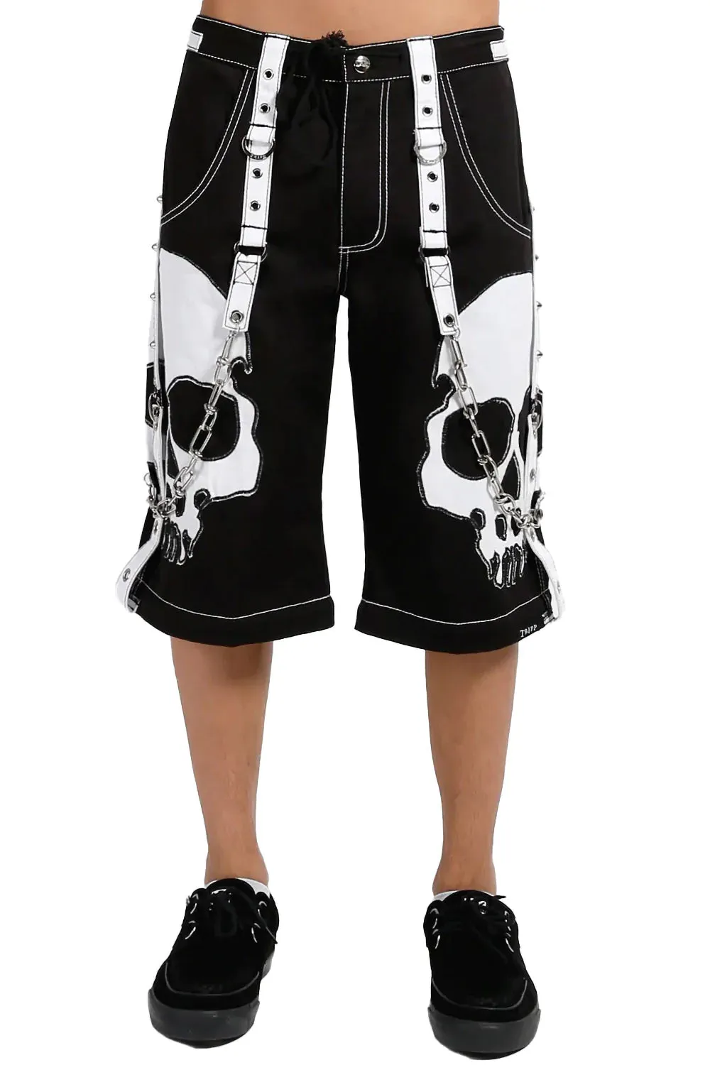 Scare Pant Blk/White BIG Skull