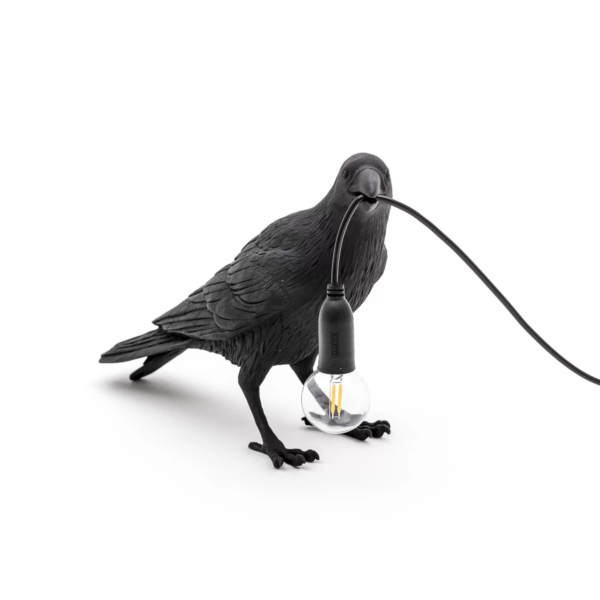 Seletti Bird Lamp Waiting Black