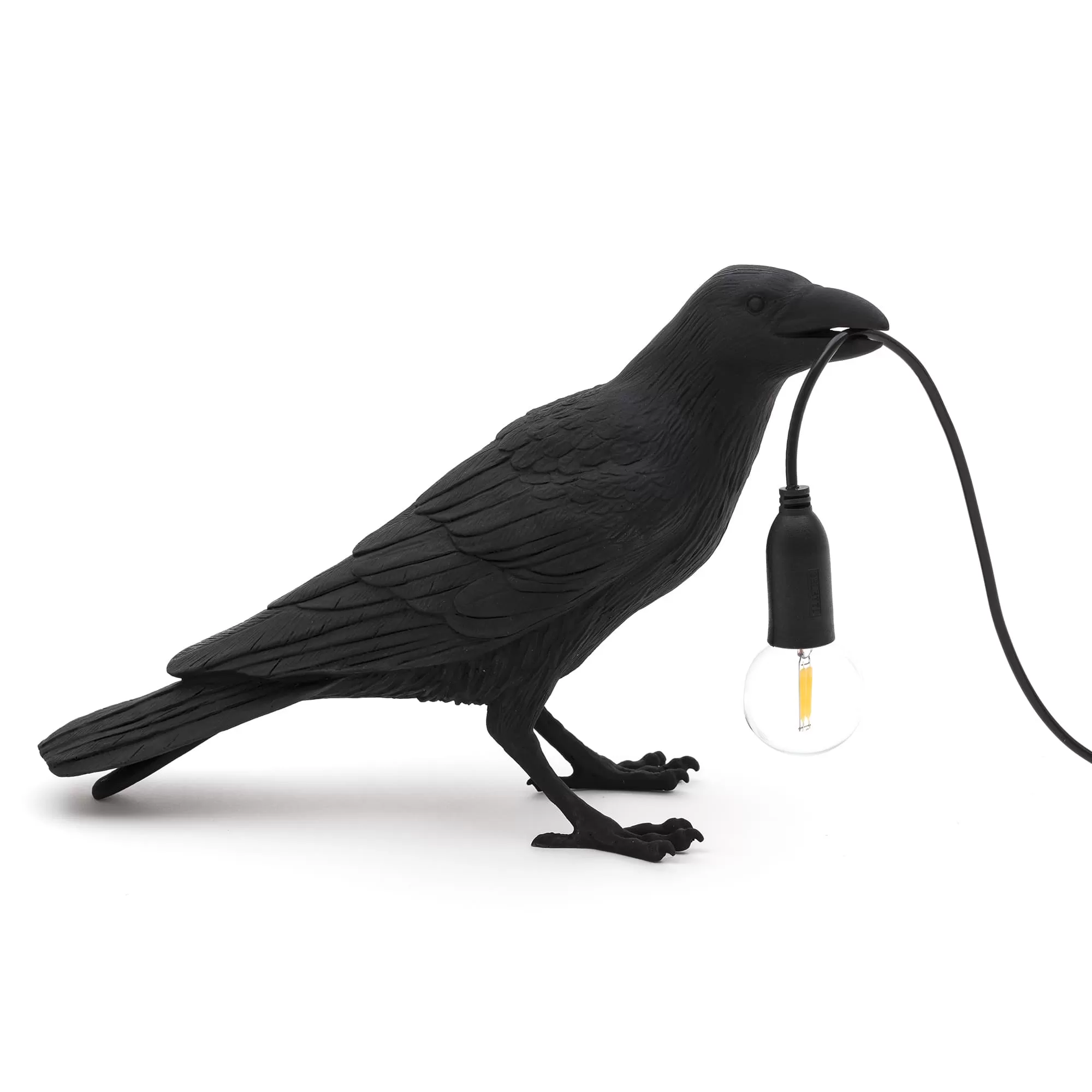 Seletti Bird Lamp Waiting Black