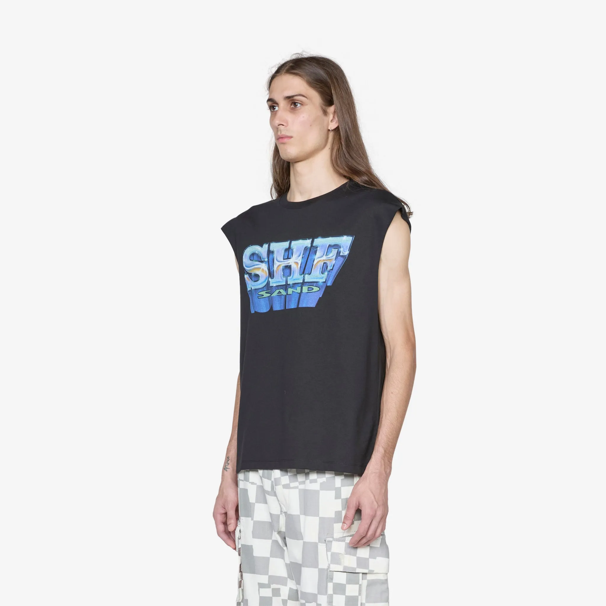 SHF Sand Sleeveless T-Shirt Black