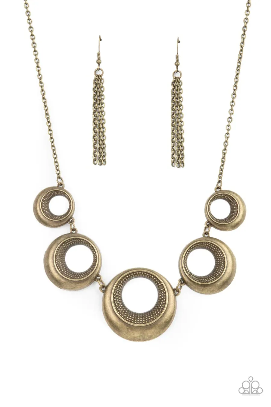 Solar Cycle - Brass Necklace - Paparazzi Accessories