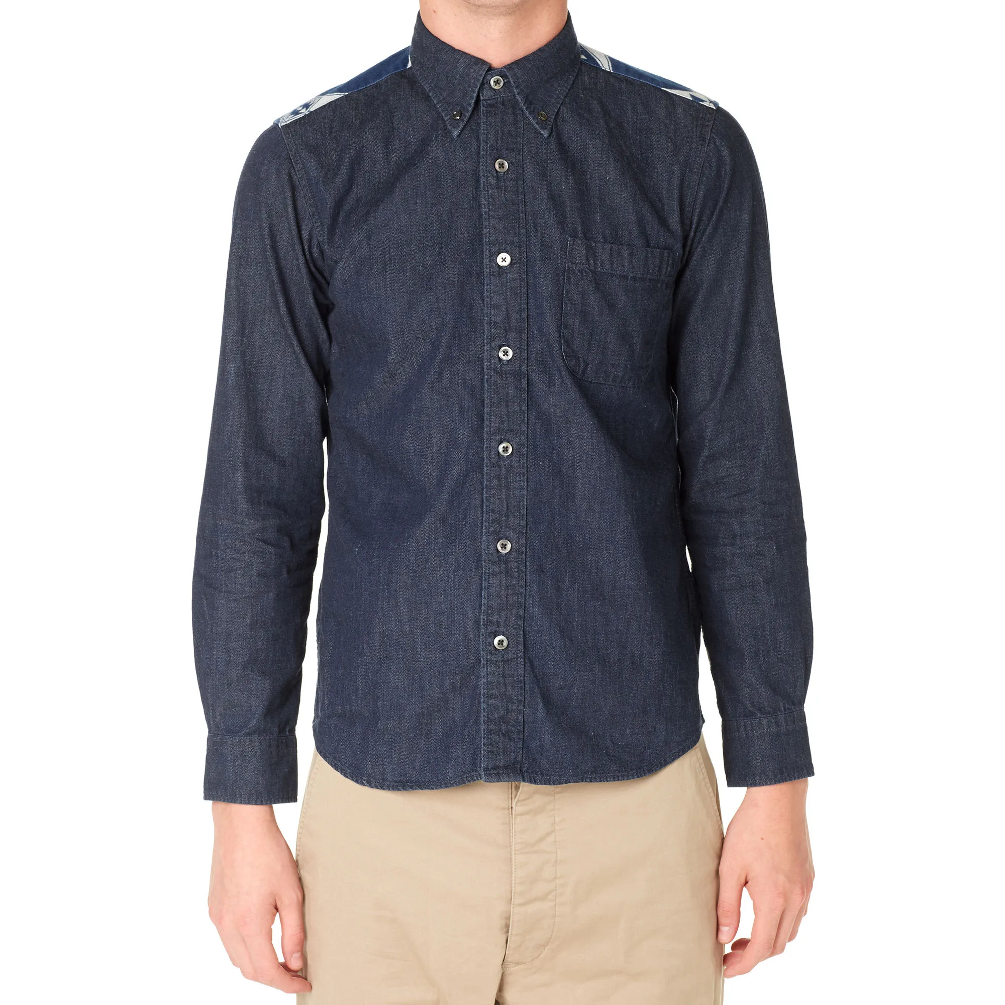 SOPHNET. Native Panel Denim ShirtIndigo