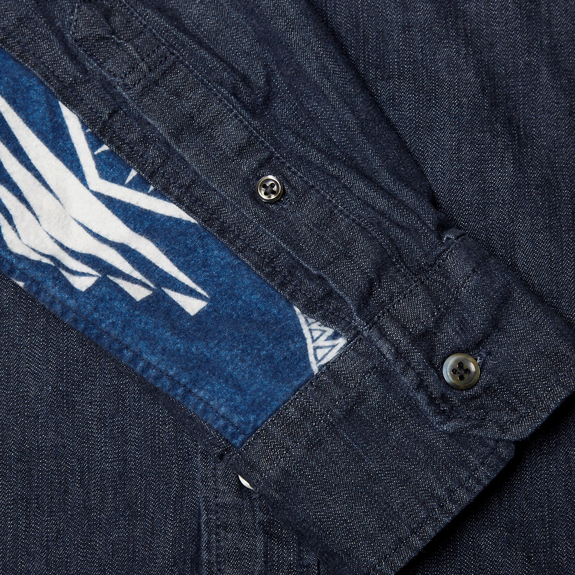 SOPHNET. Native Panel Denim ShirtIndigo