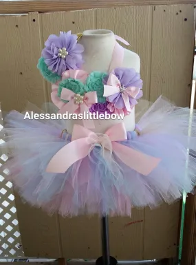 Sweet pastel Mermaid cake smash outfit