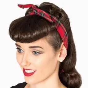 Tartan Red Vintage Headscarf